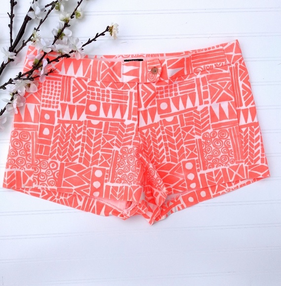 J. Crew Pants - J. Crew City Fit Cream/Orange Print 3 " Shorts